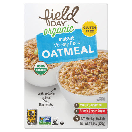 Field Day Instant Oatmeal Variety Organic 11.3oz *On Sale* Hot on Sale