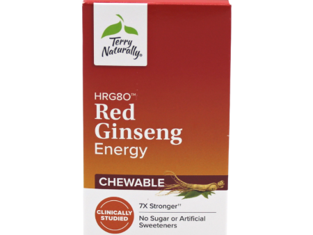 Terry Naturally  (HRG80™) Red Ginseng Energy Chewable 30ct **Free Shipping** Online now