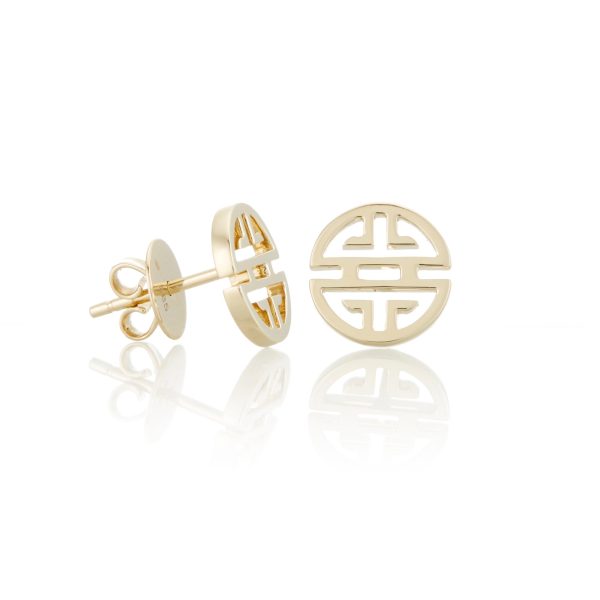 Gold Shou Stud Earrings Online Hot Sale