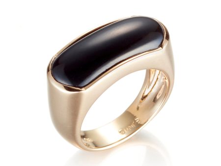 Black Jade Saddle Ring on Sale