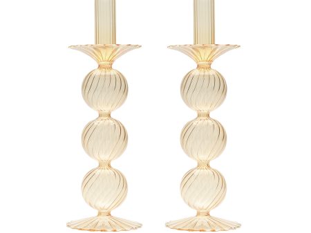 Iris Candleholders, Set of 2 Champagne Online