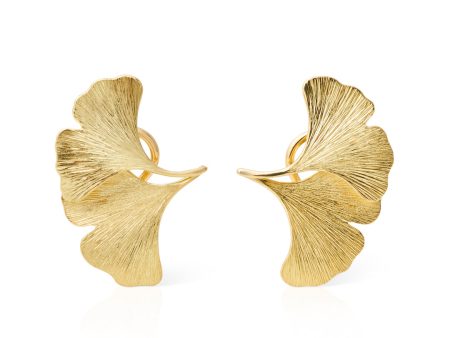 Double Ginkgo Earrings Cheap