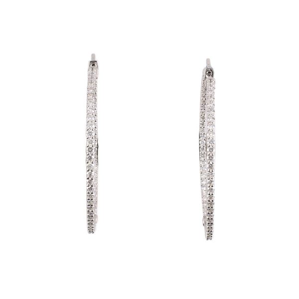 Diamond White Gold Hoop Earrings Online now